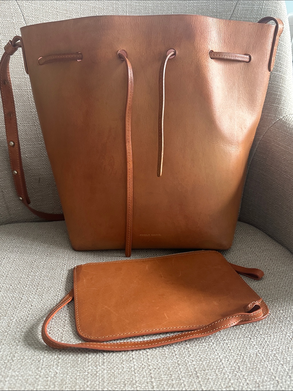 Mansur Gavriel Bucket Bag In Tan